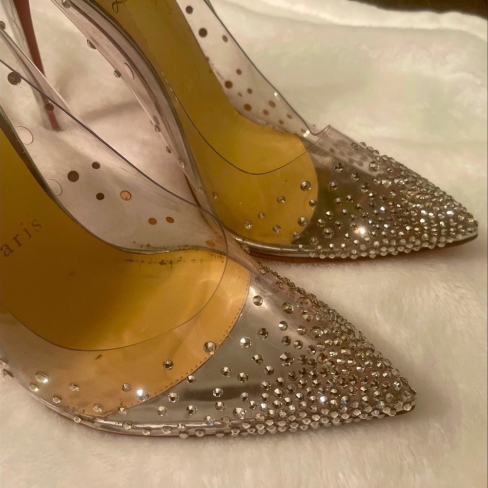 Christian Louboutin Clear Rhinestone Pump